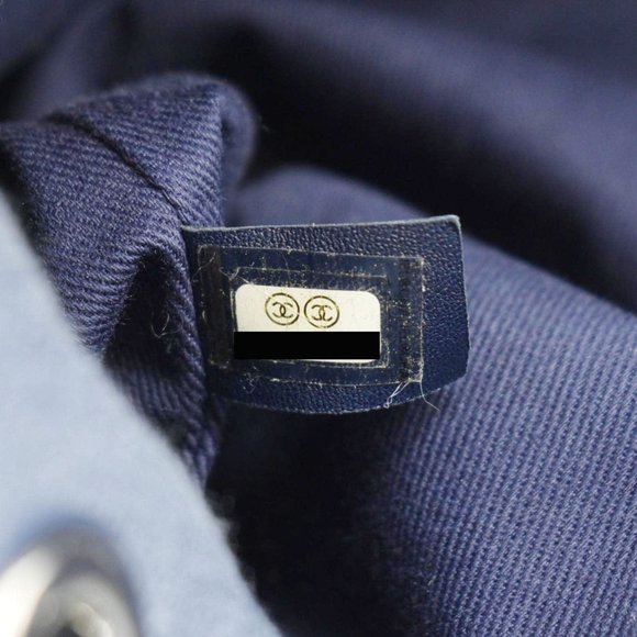 CHANEL  Deauville Large Denim Backpack Blue main image 5
